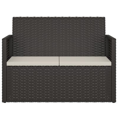 vidaXL Bancă de grădină cu perne, negru, 105 cm, poliratan