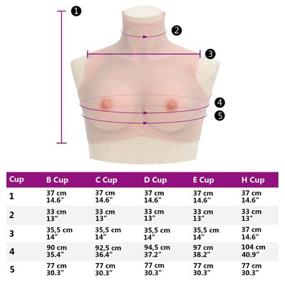 vidaXL Sâni din silicon cupă C, culoare caucazian