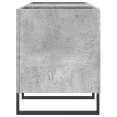 vidaXL Dulap pentru discuri gri beton, 121x38x48 cm, lemn prelucrat