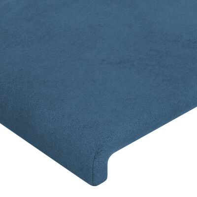 vidaXL Tăblie pat cu urechi albastru închis 203x23x118/128 cm catifea