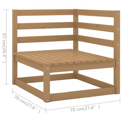 vidaXL Set mobilier grădină cu perne, 11 piese, maro, lemn masiv pin