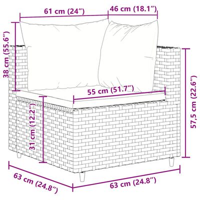 vidaXL Set mobilier de grădină cu perne, 6 piese, maro, poliratan