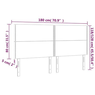 vidaXL Tăblie de pat cu LED, negru, 180x5x118/128 cm, piele ecologică