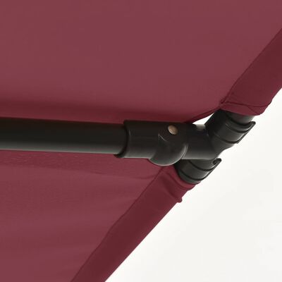 vidaXL Umbrelă soare de grădină stâlp aluminiu roșu bordo 180x110 cm