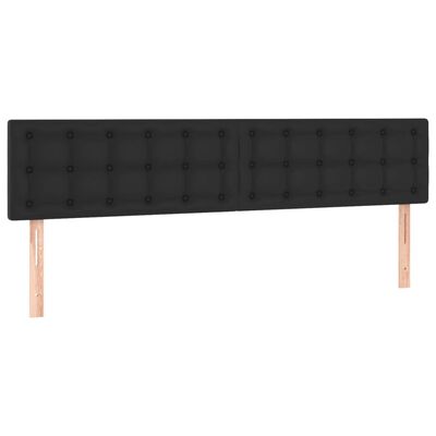 vidaXL Tăblii de pat, 2 buc, negru, 100x5x78/88 cm, piele ecologică