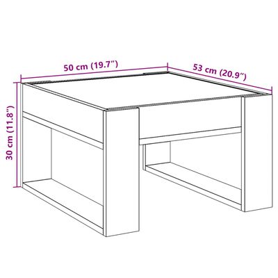 vidaXL Măsuță de cafea cu LED infinity, gri sonoma, 50x53x30 cm