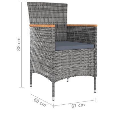 vidaXL Set mobilier de grădină cu perne, gri, 9 piese