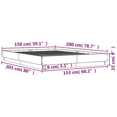 vidaXL Cadru de pat, stejar maro, 150x200 cm, lemn prelucrat