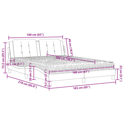 vidaXL Pat cu saltea, maro, 160x200 cm, piele ecologică