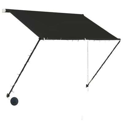 vidaXL Copertină retractabilă cu LED, antracit, 200 x 150 cm