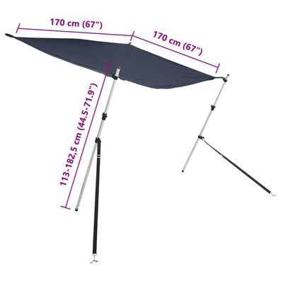 vidaXL Set extensie parasolar T-Top, albastru, 170x170x(113-182,5) cm