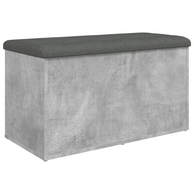 vidaXL Bancă de depozitare, gri beton, 82x42x45 cm, lemn prelucrat