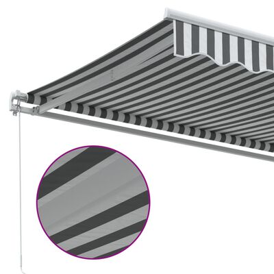 vidaXL Copertină retractabilă manual, antracit/alb, 500x300 cm