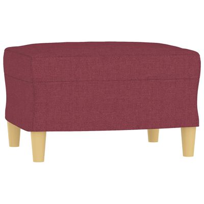vidaXL Set canapea cu perne, 3 piese, roșu vin, material textil