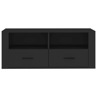 vidaXL Comodă TV, negru, 100x35x40 cm, lemn prelucrat