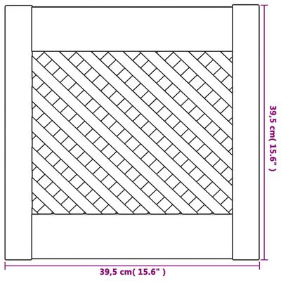 vidaXL Uși de dulap cu zăbrele 2 buc. 39,5x39,5 cm lemn masiv de pin