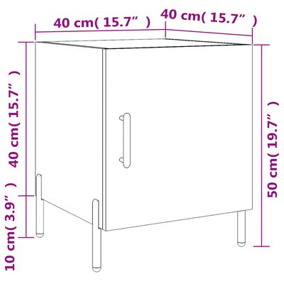 vidaXL Noptiere, 2 buc., gri beton, 40x40x50 cm, lemn compozit