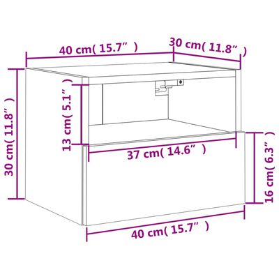 vidaXL Comode TV de perete, 2 buc., negru, 40x30x30 cm, lemn prelucrat