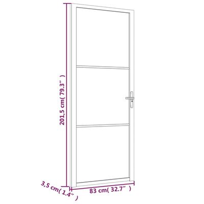 vidaXL Ușă de interior, 83x201,5 cm, alb, sticlă mată și aluminiu