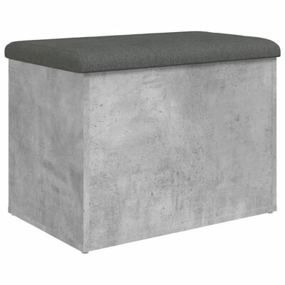 vidaXL Bancă de depozitare, gri beton, 62x42x45 cm, lemn prelucrat