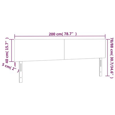 vidaXL Tăblie de pat cu LED, verde, 200x5x78/88 cm, textil