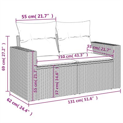 vidaXL Set mobilier de grădină cu perne, 13 piese, negru, poliratan