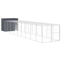 vidaXL Cușcă de câine cu țarc antracit 214x1069x181 cm oțel galvanizat