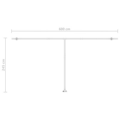 vidaXL Copertină retractabilă manual cu LED, crem, 600x300 cm