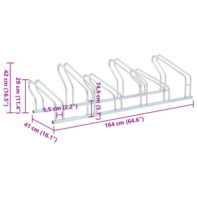 vidaXL Suport pentru 6 biciclete de sine stătător, oțel galvanizat