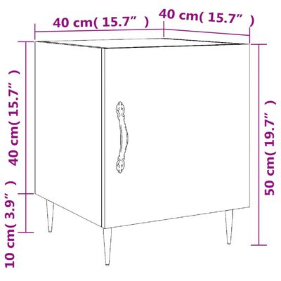 vidaXL Noptiere, 2 buc., negru, 40x40x50 cm, lemn compozit