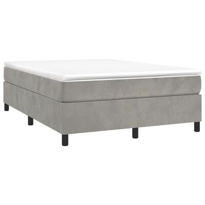 vidaXL Cadru de pat box spring, gri deschis, 140x200 cm, catifea