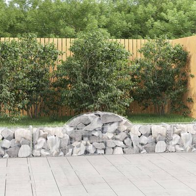 vidaXL Coșuri gabion arcuite 4 buc, 200x30x40/60 cm, fier galvanizat