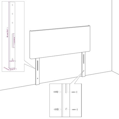 vidaXL Tăblii de pat, 2 buc, roz, 100x5x78/88 cm, catifea