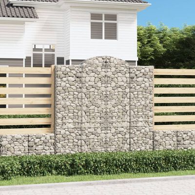 vidaXL Coșuri gabion arcuite 8 buc. 200x30x200/220 cm fier galvanizat