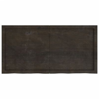 vidaXL Blat de masă maro 120x60x(2-4) cm, lemn masiv stejar tratat