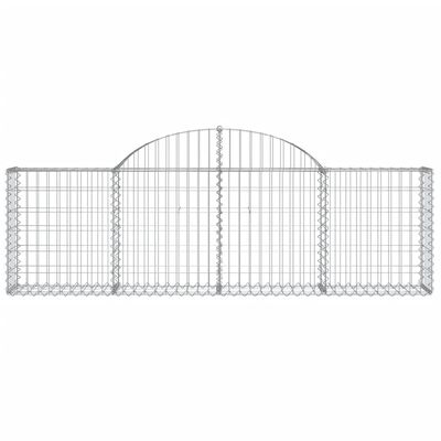 vidaXL Coșuri gabion arcuite 15 buc, 200x30x60/80 cm, fier galvanizat