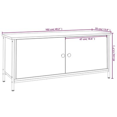 vidaXL Comodă TV cu uși, negru, 102x35x45 cm, lemn prelucrat