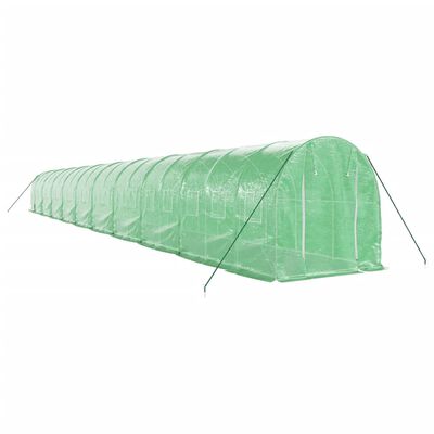 vidaXL Seră cu cadru din oțel, verde, 40 m², 20x2x2 m