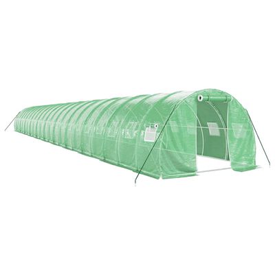 vidaXL Seră cu cadru din oțel, verde, 66 m², 22x3x2 m