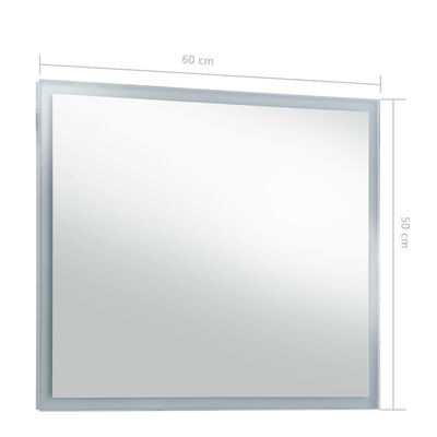 vidaXL Oglindă cu LED de perete pentru baie, 60 x 50 cm