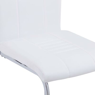 vidaXL Set mobilier de bucătărie, 7 piese, alb, piele ecologică