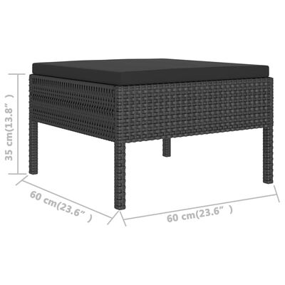 vidaXL Set mobilier de grădină cu perne, 11 piese, negru, poliratan