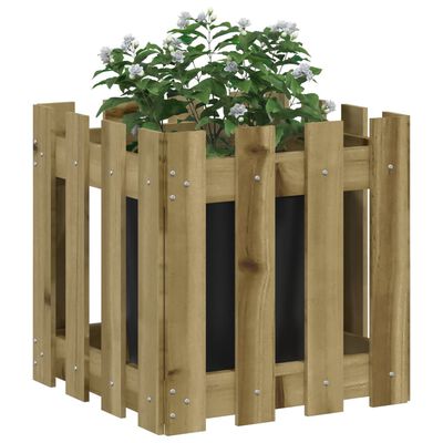 vidaXL Jardinieră grădină design gard 40x40x40cm lemn de pin impregnat