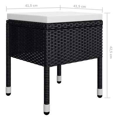 vidaXL Set mobilier de grădină, 9 piese, negru