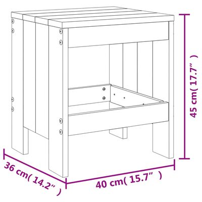 vidaXL Taburete de grădină, 2 buc., alb, 40x36x45 cm, lemn masiv pin