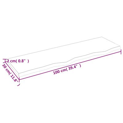 vidaXL Blat de baie, maro deschis, 100x30x2 cm, lemn masiv tratat