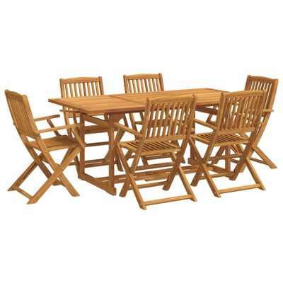 vidaXL Set mobilier de grădină 7 piese 180x90x75 cm, lemn masiv acacia