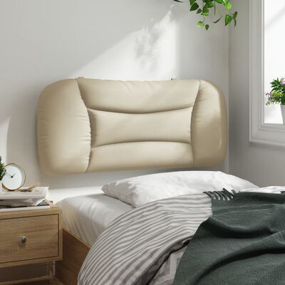 vidaXL Pernă pentru tăblie de pat, crem, 90 cm, material textil