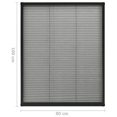 vidaXL Ecran insecte pentru ferestre, antracit, 80x100 cm, aluminiu