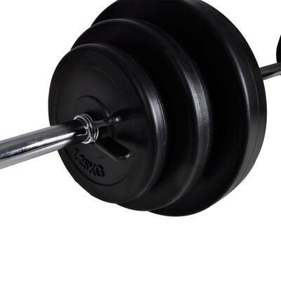 vidaXL Bancă fitness cu rastel greutăți, set haltere/gantere, 30,5 kg